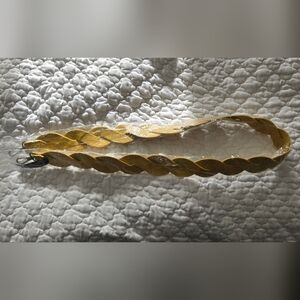 Anthropologie Yellow braided leather strap